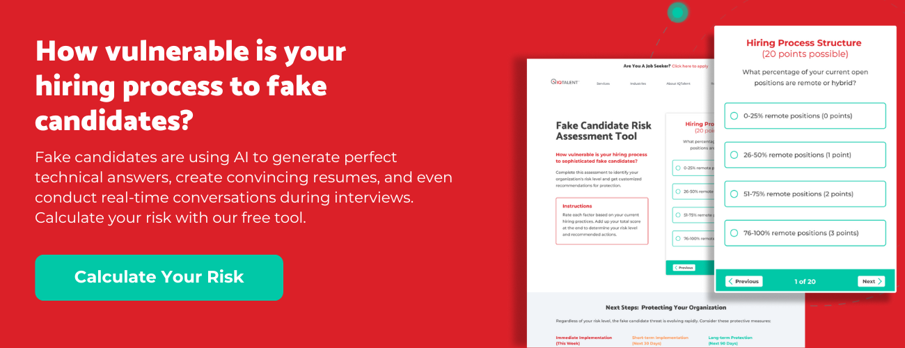 Fake Candidate Assessment Tool Mockup