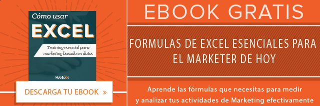 Fórmulas de Excel para medir Marketing