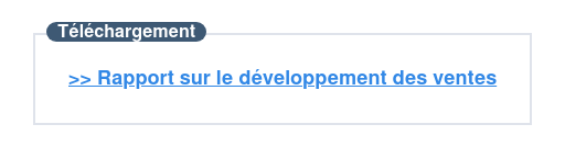 >> Téléchargement : Rapport sur le développement des ventes