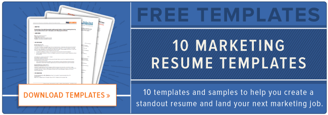 free marketing resume templates