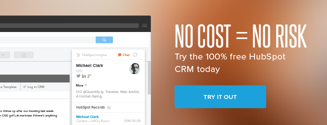 HubSpot CRM no risk