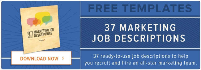 free marketing job description templates