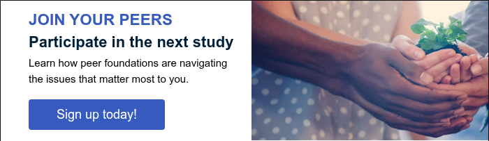 JOIN YOUR PEERS Participate in the next study Learn how peer foundations are navigating the issues that matter most to you. &nbsp; &nbsp;