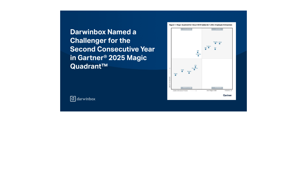Gartner's 2025 Magic Quadrant Report for HCM Suites  Download Gartner's 2025 Magic Quadrant report featuring Darwinbox as HCM  Challenger ReportLearn More
