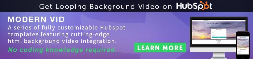 Modern Vid HUbspot Template with Looping Background Video