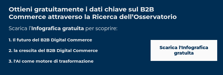Ottieni gratuitamente i dati chiave sul B2B Commerce&nbsp;attraverso la Ricerca dell&rsquo;Osservatorio &nbsp; Scarica l&rsquo;Infografica gratuita per scoprire: