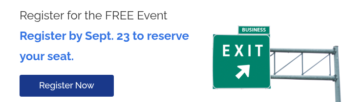 Register for the FREE Event Register by Sept. 23 to reserve your seat.  