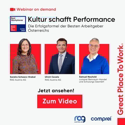 Zum Webinar on Demand anmelden: Best Workplaces Austria 2025 - Kultur schafft Performance