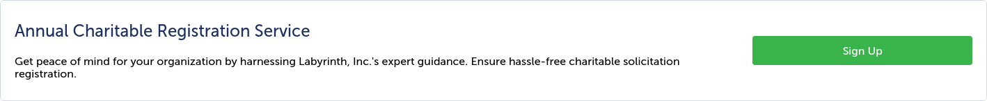 Annual Charitable Registration Service