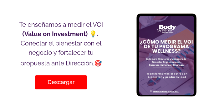 Te enseñamos a medir el VOI (Value on Investment) ��.  Conectar el bienestar con el negocio y fortalecer tu propuesta ante Dirección.��  