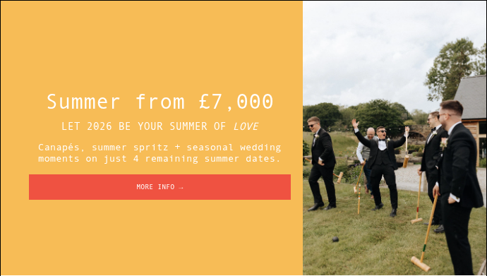 Summer from &pound;7,000 LET 2026 BE YOUR SUMMER OF LOVE