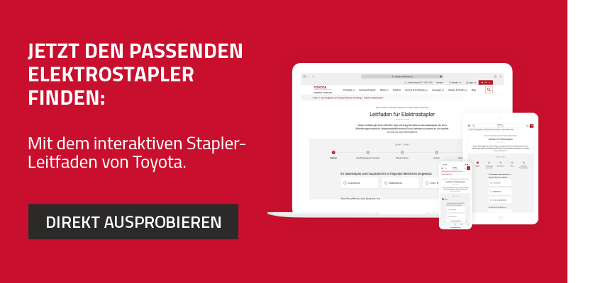 Den passenden Gabelstapler finden. Mit dem interaktiven Leitfaden von Toyota.