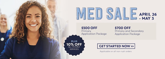 Save 10% on all non-rush med school admissions services through May 4!