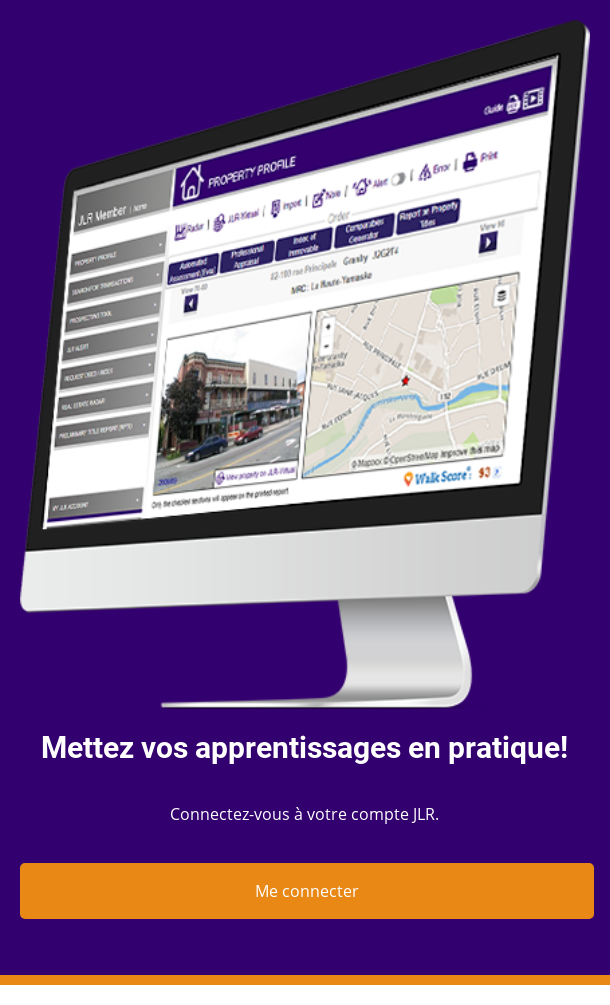 Mettez vos apprentissages en pratique!   Connectez-vous à votre compte JLR.    Me connecter    