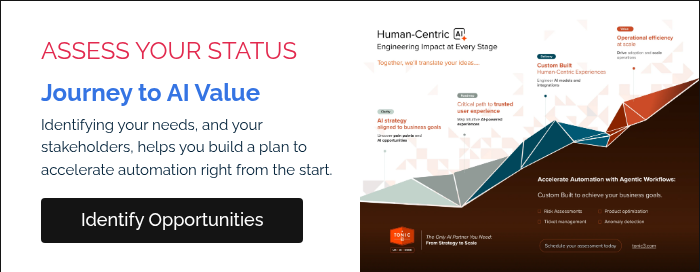 ASSESS YOUR STATUS Journey to AI Value Identifying your needs, and your stakeholders, helps you build a plan to accelerate automation right from the start.  