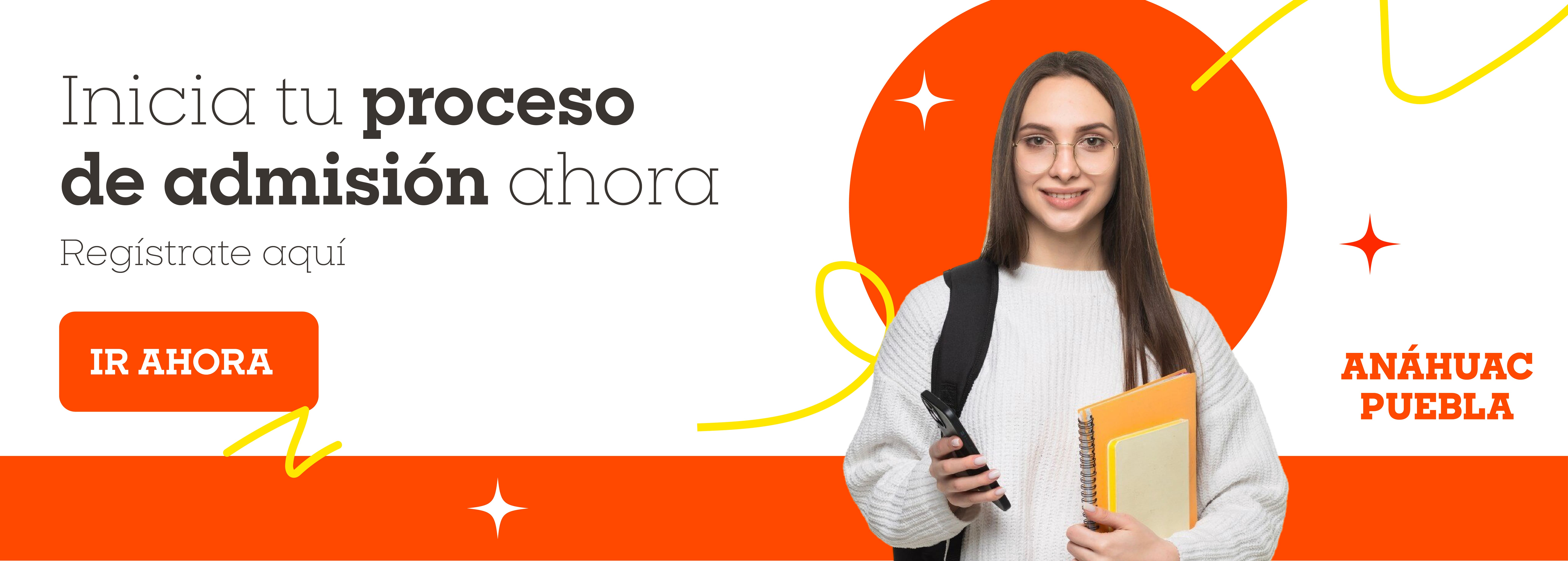 banner de alumna con información de proceso de admisión