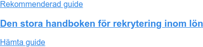 Rekommenderad guide Den stora handboken för rekrytering inom lön Hämta guide
