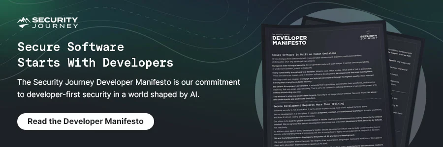 Security Journey Developer Manifesto