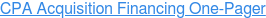 CPA Acquisition Financing One-Pager
