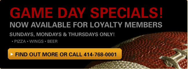 Milwaukee Football Pizza Specials