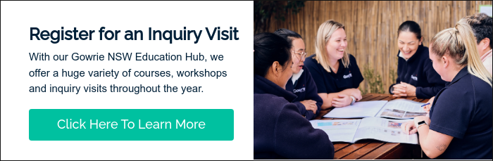Register for an Inquiry Visit With our Gowrie NSW Education Hub, we offer a huge variety of courses, workshops and inquiry visits throughout the year.  