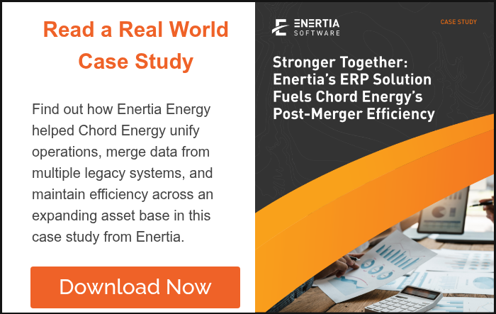 Read a Real World Case Study   Find out how Enertia Energy helped Chord Energy unify operations, merge data from multiple legacy systems, and maintain efficiency across an expanding asset base in this case study from Enertia.  