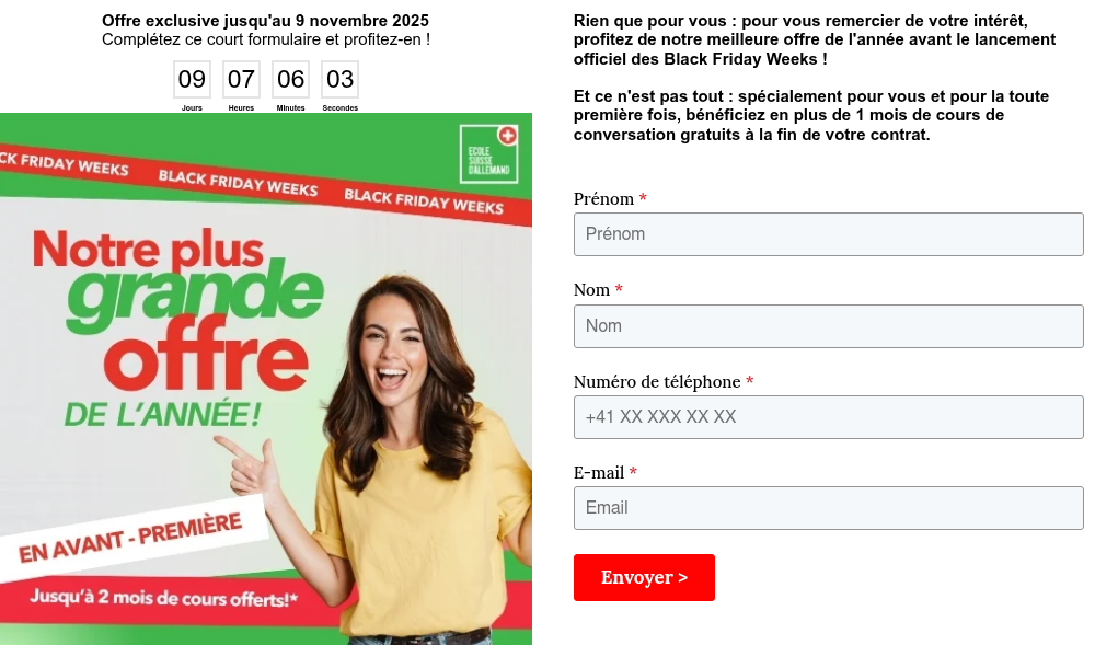 Offre exclusive jusqu'au 9 novembre 2025 Profitez-en et complétez ce court formulaire