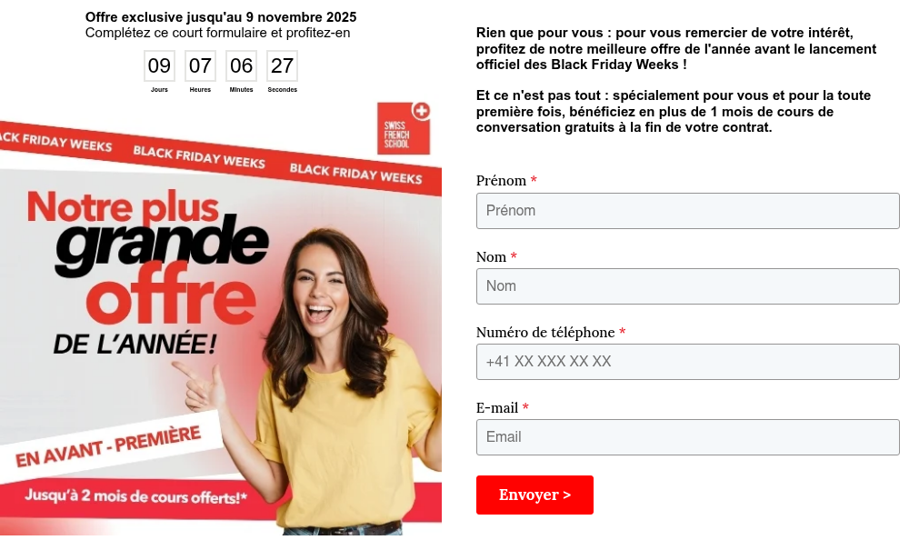 Offre exclusive jusqu'au 9 novembre 2025 Profitez-en et complétez ce court formulaire