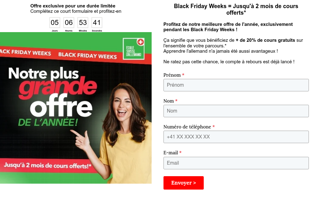 Offre exclusive pour une durée limitée Complétez ce court formulaire et profitez-en