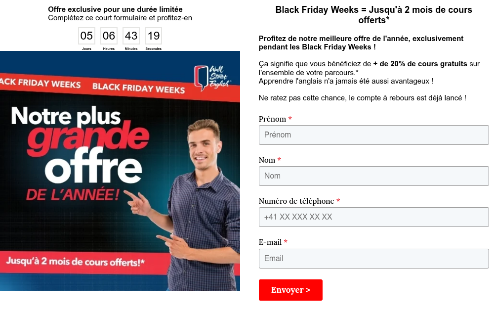 Offre exclusive pour une durée limitée Complétez ce court formulaire et profitez-en