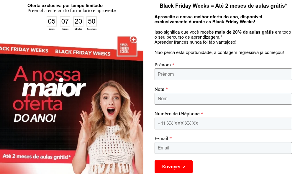 Oferta exclusiva por tempo limitado Preencha este curto formulário e aproveite