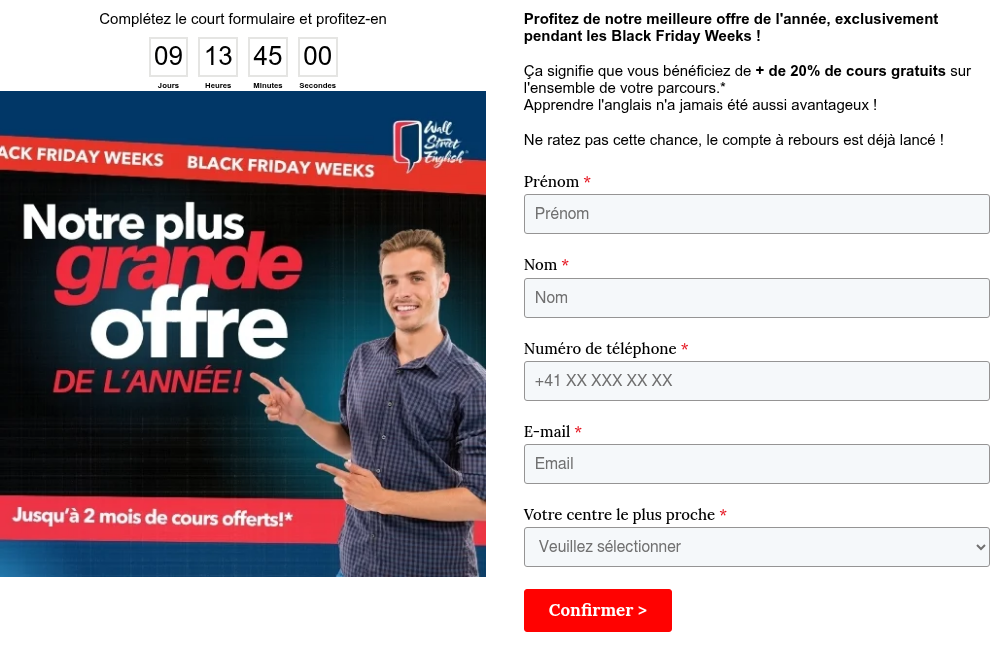 Complétez ce court formulaire et profitez-en