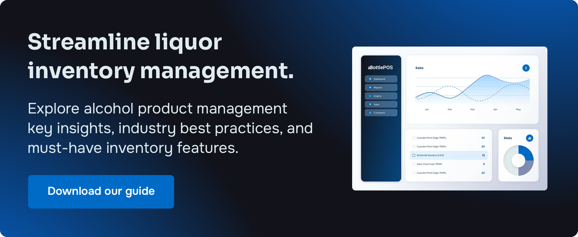 Streamline liquor inventory management. Explore alcohol product management key insights, industry best practices, and must-have inventory features. Download our guide.