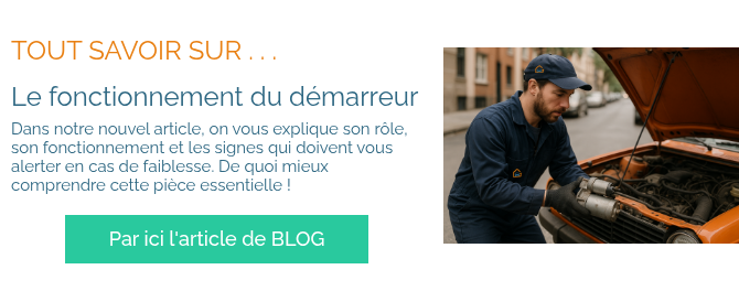TOUT SAVOIR SUR . . . Le fonctionnement du démarreur Dans notre nouvel article, on vous explique son rôle, son fonctionnement et les signes qui doivent vous alerter en cas de faiblesse. De quoi mieux comprendre cette pièce essentielle !  