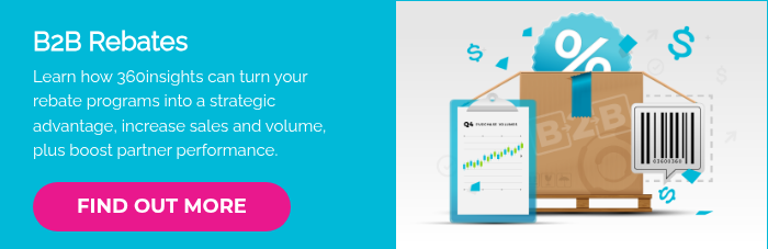 B2B Rebates Learn how 360insights can turn your rebate programs into a strategic advantage, increase sales and volume, plus boost partner performance.