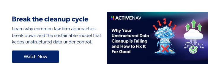 Break the cleanup cycle Learn why common law firm approaches break down and the sustainable model that keeps unstructured data under control. &nbsp;