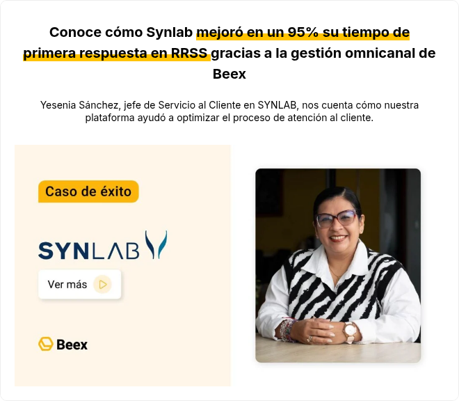 Conoce cómo Synlab mejoró en un 95% su tiempo de primera respuesta en RRSS gracias a la gestión omnicanal de Beex