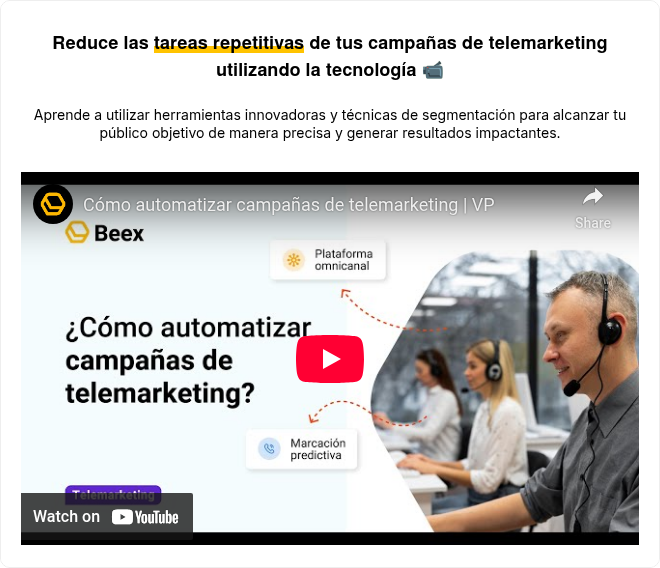 Reduce las tareas repetitivas de tus campañas de telemarketing utilizando la tecnología ��
