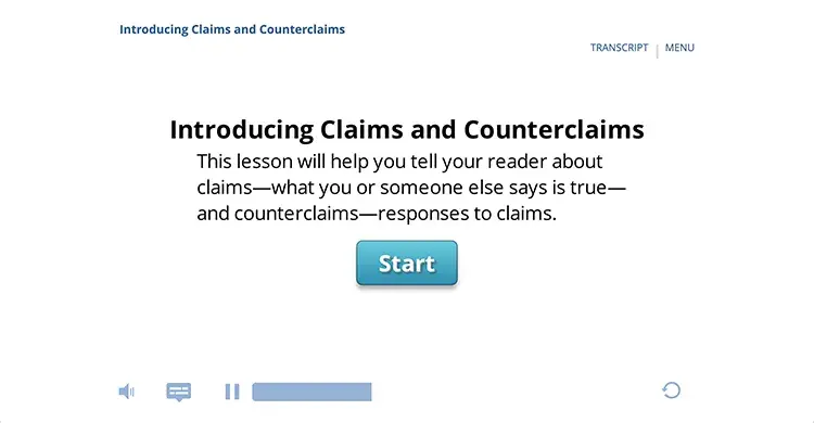 RLA Writing – Introducing Claims and Counterclaims screenshot