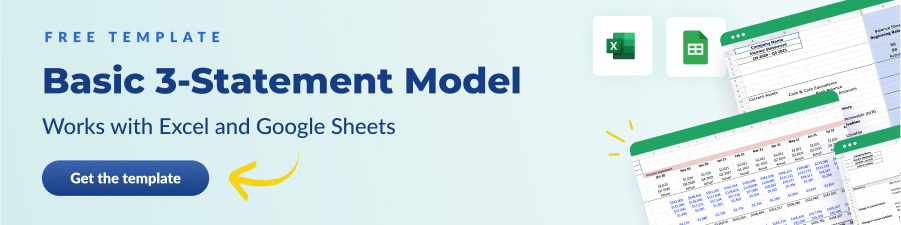 Get your free 3-statement model template for Excel and Google Sheets