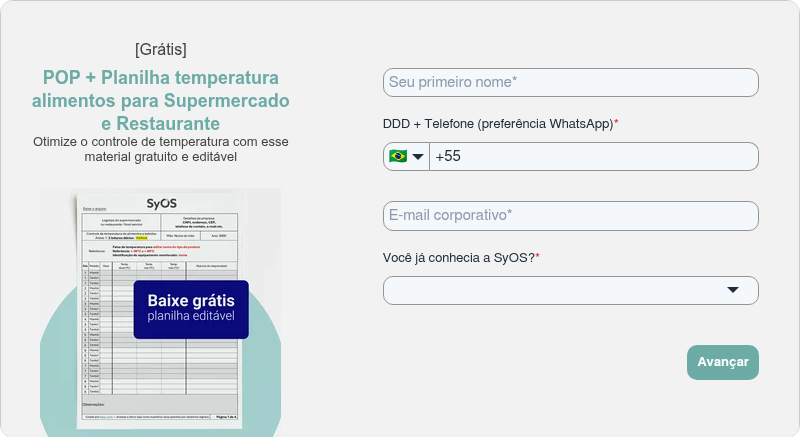 [Grátis] POP + Planilha temperatura alimentos [Supermercado e Restaurante] Otimize o controle de temperatura com esse material gratuito e editável  