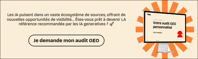 Les IA puisent dans un vaste écosystème de sources, offrant de nouvelles opportunités de visibilité… Êtes-vous prêt à devenir LA référence recommandée par les IA generatives ? 🚀  