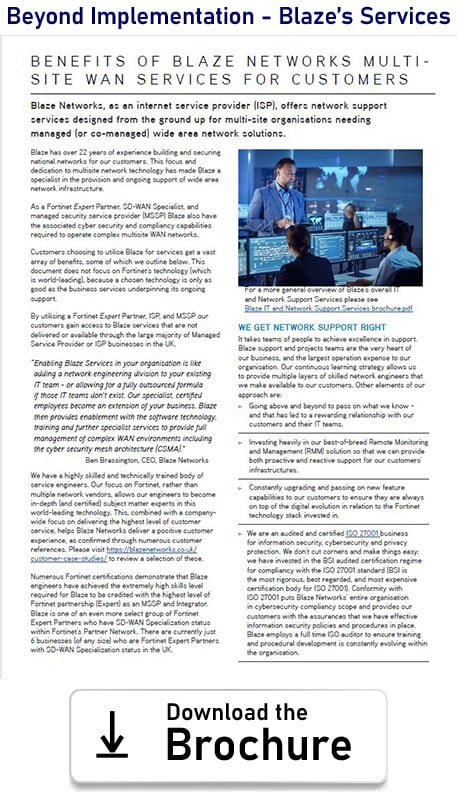Download Brochure - Benefits of Blaze Multi Site WAN Services for Customers