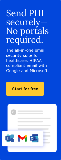 Send PHI securely—No portals required. The all-in-one email security suite for healthcare. HIPAA compliant email with Google and Microsoft.