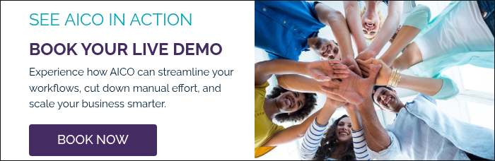 SEE AICO IN ACTION BOOK YOUR LIVE DEMO Experience how AICO can streamline your workflows, cut down manual effort, and scale your business smarter.  